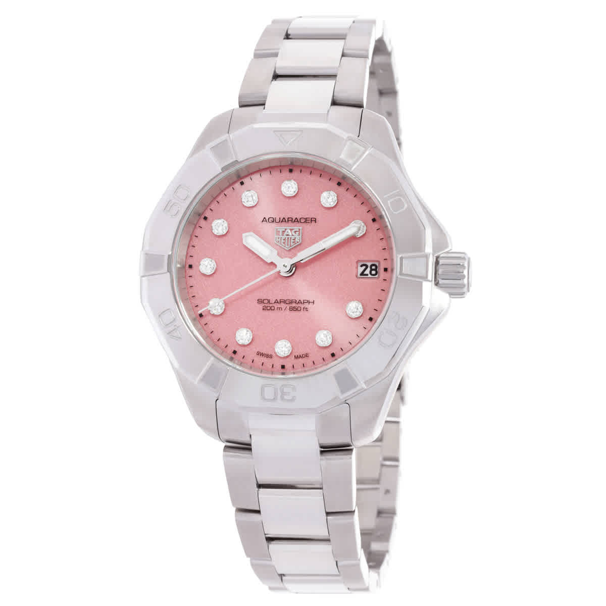 Tag Heuer Aquaracer Quartz Diamond Pink Dial Ladies Watch WBP1318.BA0005