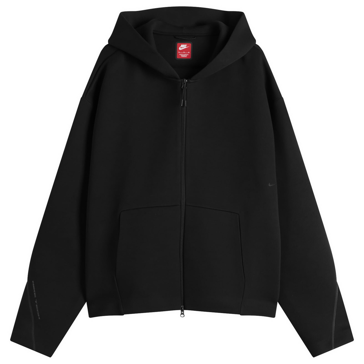 Nike Men's Tech Full Zip Fleece Hoodie in Black