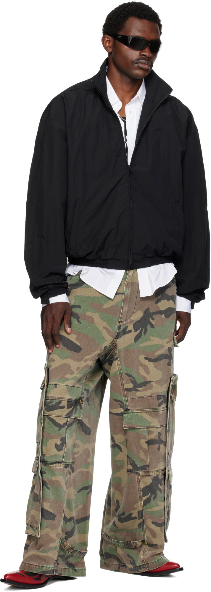 VETEMENTS Black Cut-Up Track Jacket