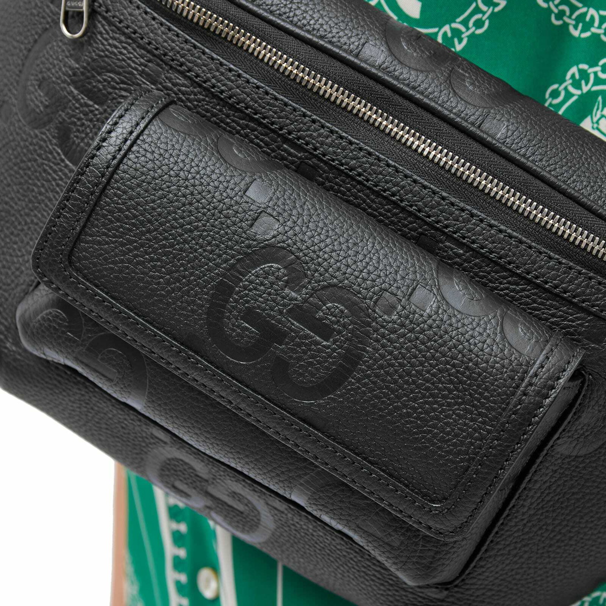 Gucci Men's Embossed GG Leather Waist Bag in Black Gucci