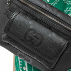 Gucci Men's Embossed GG Leather Waist Bag in Black