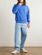 thisisneverthat - Logo-Embroidered Cotton-Jersey Sweatshirt - Blue