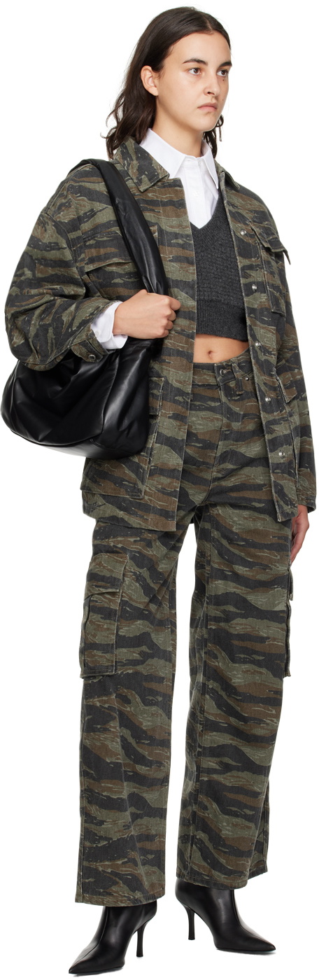 Alexander Wang Camo Cinch Waist Denim Jacket in Camo