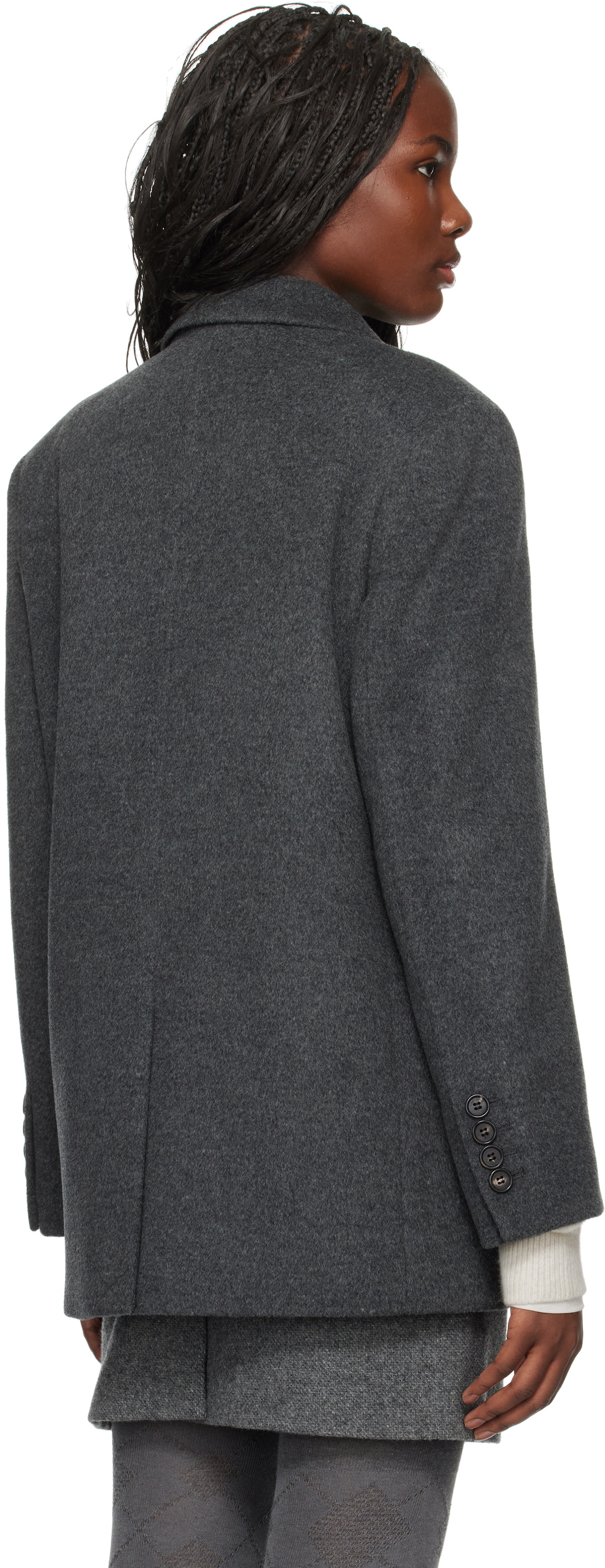 Dunst Gray Layered Heavy Wool Blazer