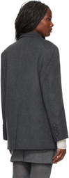 Dunst Gray Layered Heavy Wool Blazer