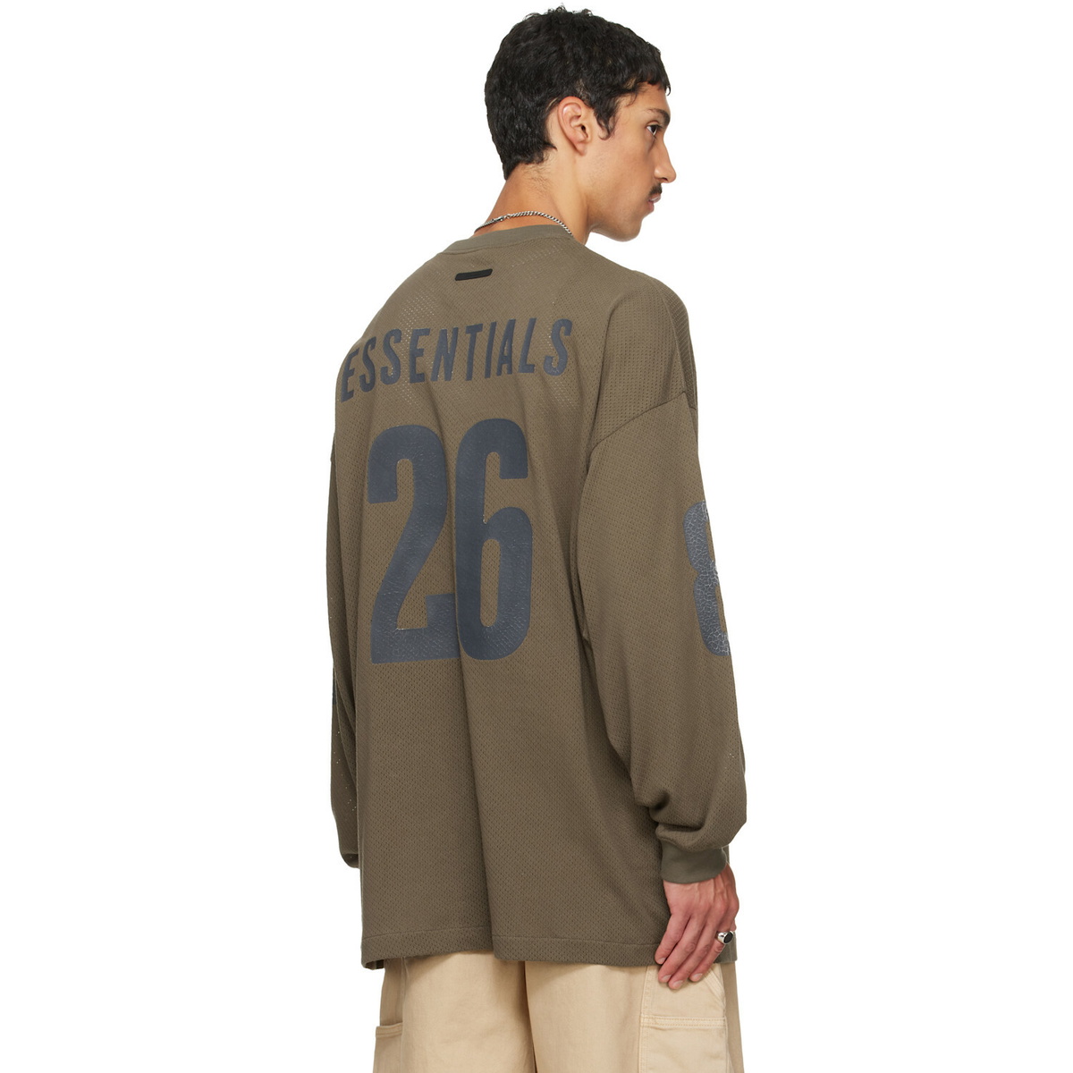 Fear of God ESSENTIALS Khaki Merch Long Sleeve T-shirt