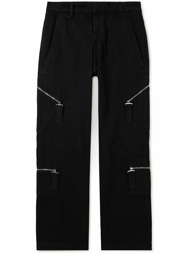 Photo: Jacquemus - Wide-Leg Zip-Detailed Cotton-Canvas Cargo Trousers - Black