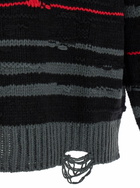 Juun.J Multicolor Striped Sweater With Used Effect In Wool Man