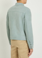 Frame Suede Trucker Jacket Light Blue