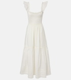 Faithfull Valentina shirred cotton maxi dress