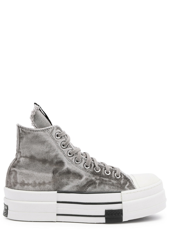 Photo: Rick Owens X Converse Drkstar Canvas Hi-top Sneakers Grey