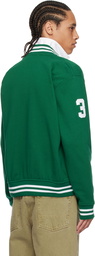Polo Ralph Lauren Green Big Pony Fleece Baseball Bomber Jacket