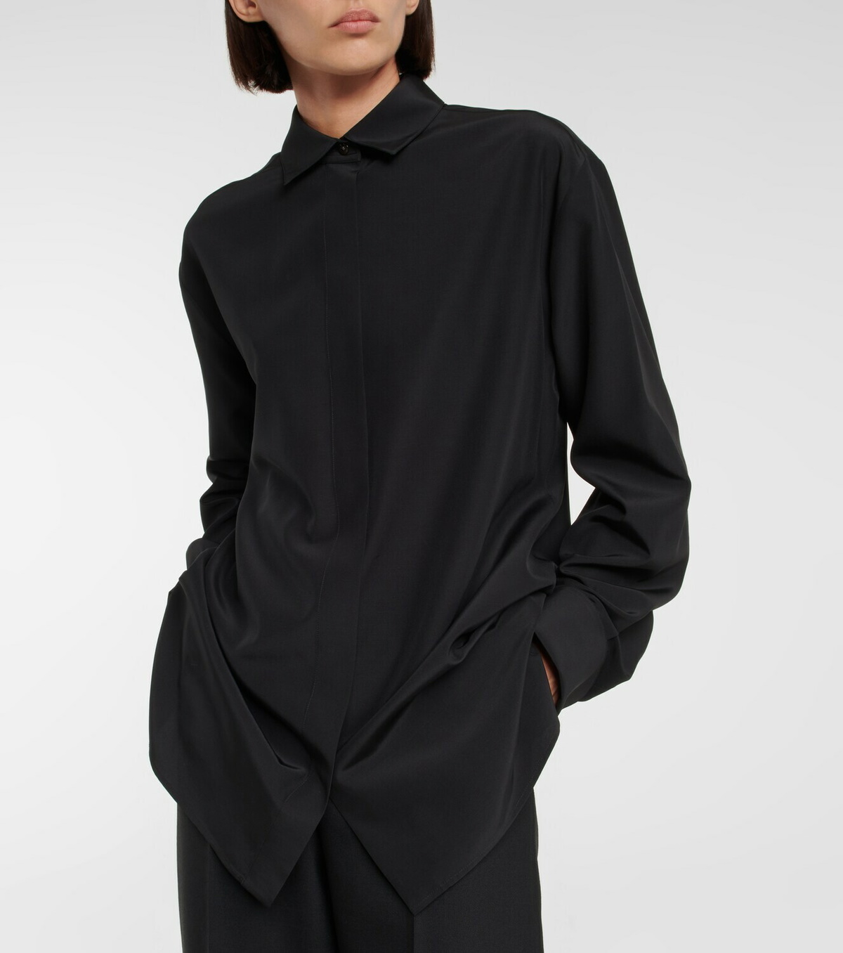 The Row Sisella silk and wool shirt