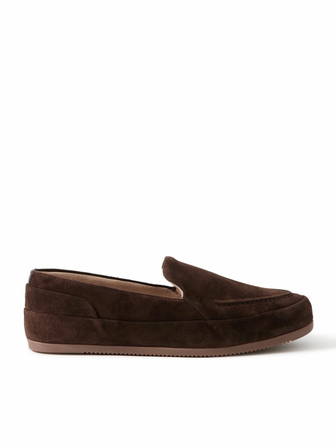 Mulo - Fleece-Lined Suede Loafers - Brown