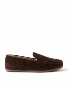 Mulo - Fleece-Lined Suede Loafers - Brown