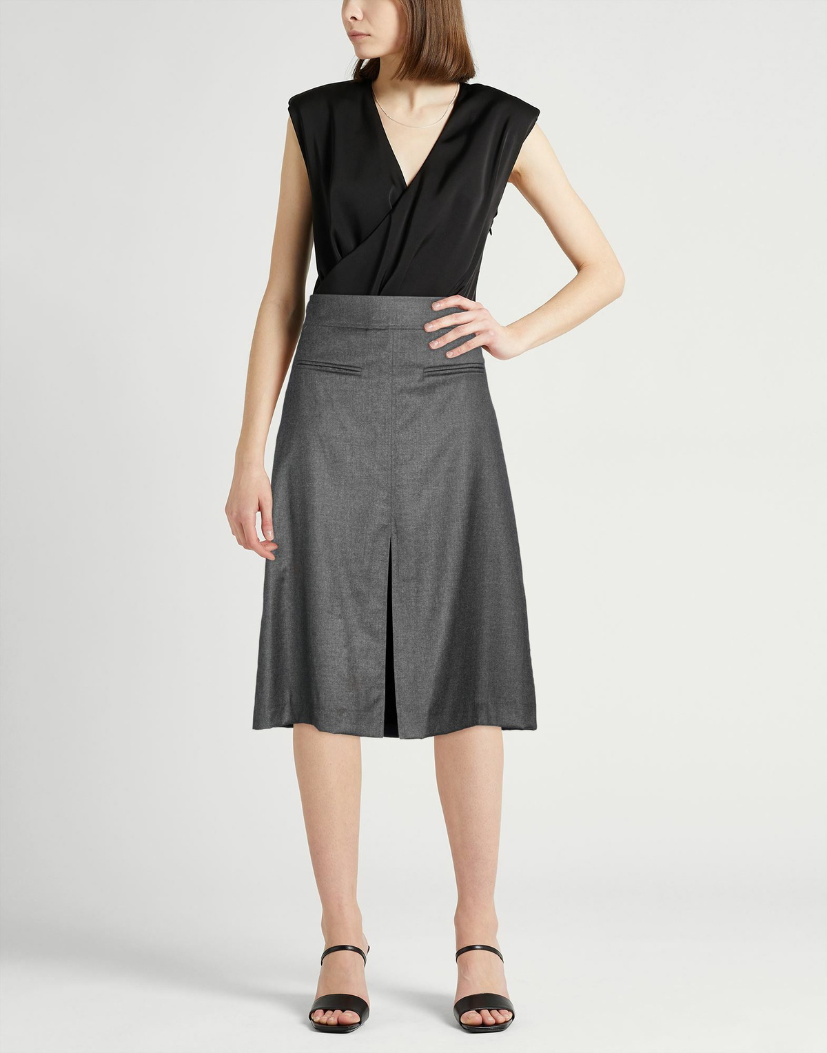 Drumohr Womens Midi skirt in Grey