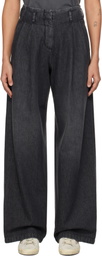 Golden Goose Gray Cotton Pleated Jeans