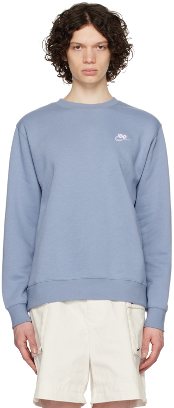 Photo: Nike Blue Sportswear Club Sweatshirt