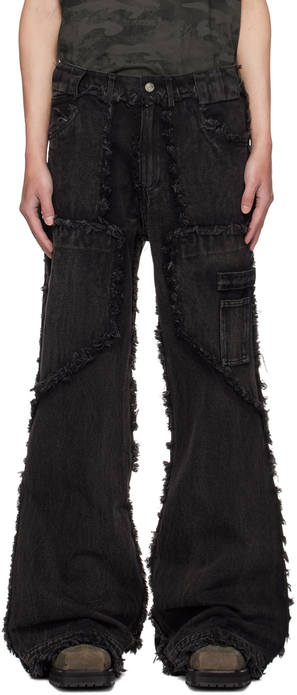 NO/FAITH STUDIOS Black Flared Jeans