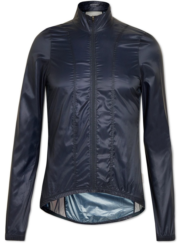 Photo: CAFE DU CYCLISTE - Petra Slim-Fit Shell and Mesh Cycling Jacket - Blue