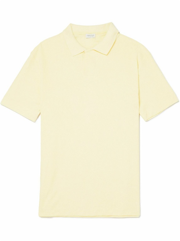 Photo: Sunspel - Cotton-Terry Polo Shirt - Yellow