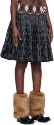 Chopova Lowena Black Crescent Pleated Knee Miniskirt