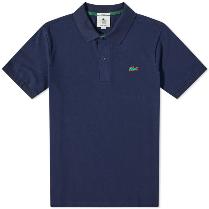 Photo: Lacoste Men's Twisted Essentials Polo Shirt in Navy/Green