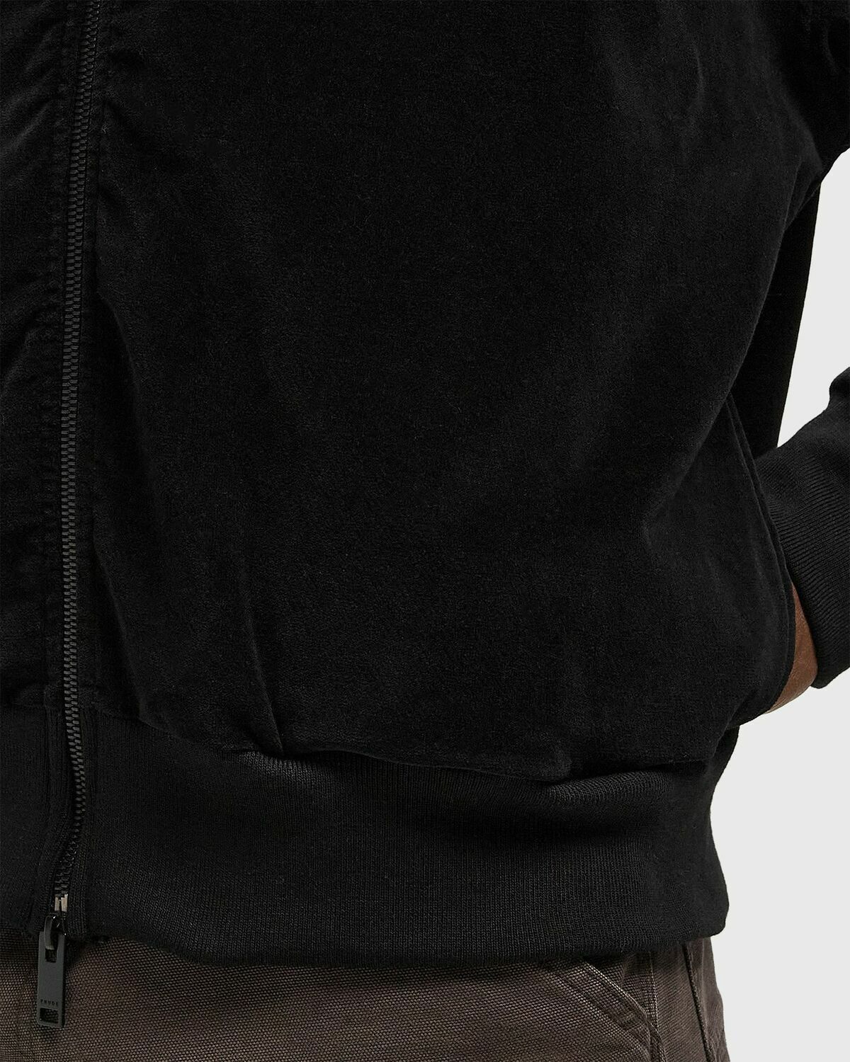 Rhude VELOUR CLASSIQUE ZIP-UP HOODIE Black Mens Zipper