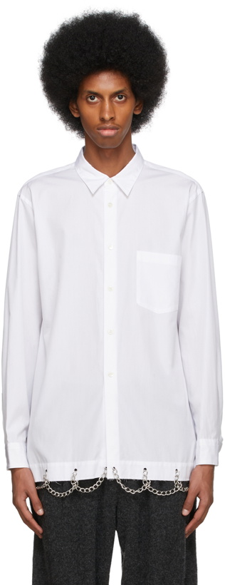 Photo: Comme des Garçons Homme Plus White Cotton Broadcloth Shirt