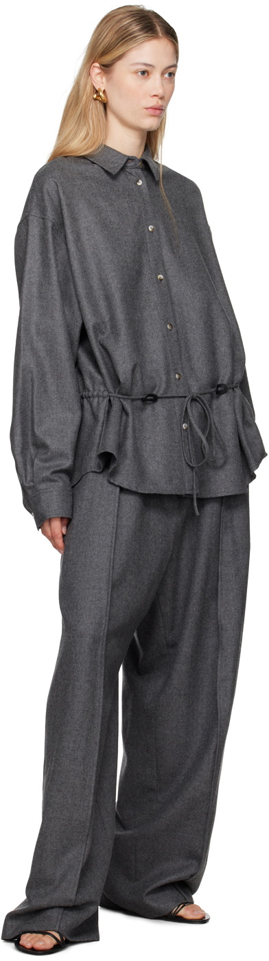 LE17SEPTEMBRE Gray Wool Drawstring Shirt