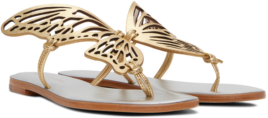 Sophia Webster Gold Talulah Flat Sandals