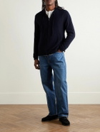 Mr P. - Mitchell Slim-Fit Merino Wool and Cashmere-Blend Zip-Up Hoodie - Blue