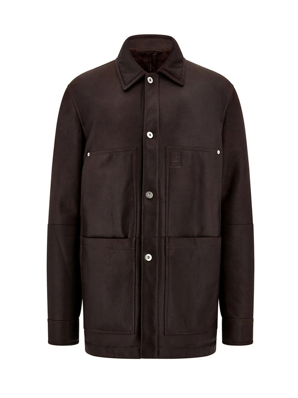 Photo: Ferragamo Mens Sheepskin leather blouson in Brown