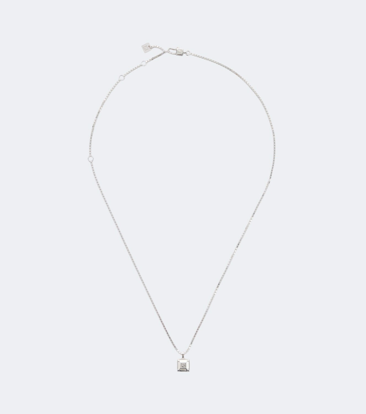 Fendi FF sterling silver pendant necklace
