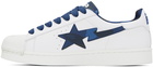 BAPE White & Navy Skull Sta Sneakers