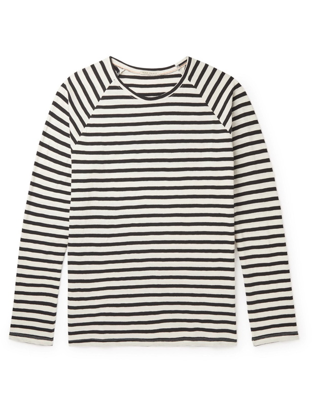 Photo: NUDIE JEANS - Otto Striped Organic Cotton-Jersey T-Shirt - Black