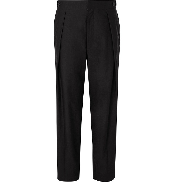 Photo: The Row - Jonathan Pleated Cotton Trousers - Black