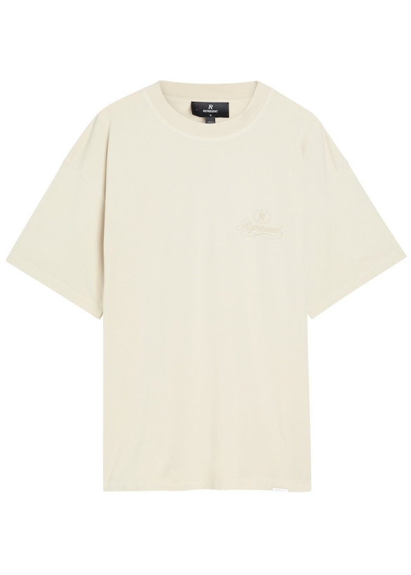 Photo: Represent Grand Vintage Printed Cotton T-shirt Beige