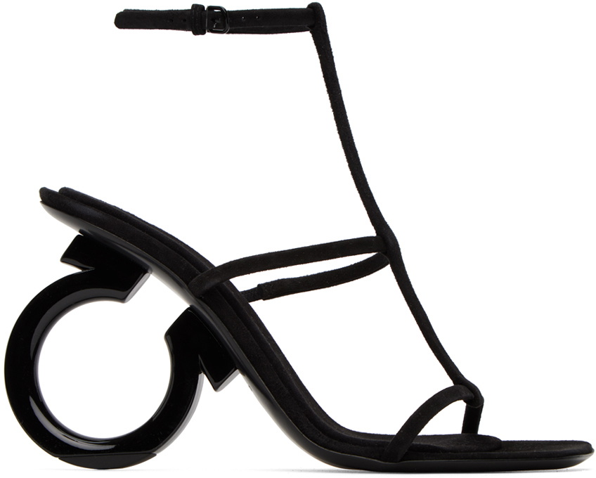 Ferragamo Black Elina Heeled Sandals