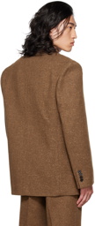 DRAE SSENSE Exclusive Brown Double-Breasted Blazer