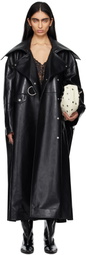 Nanushka Black Teca Regenerated Leather Trench Coat