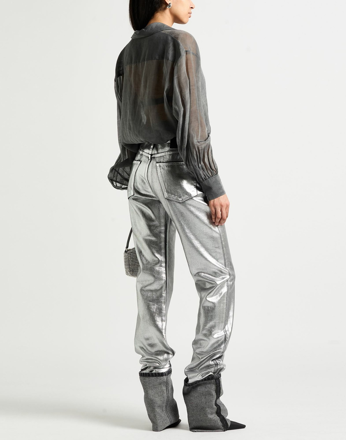 The Attico Womens Jeans in Silver