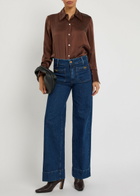 Paige Sasha Wide-leg Jeans Dark Blue