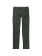 INCOTEX - Slim-Fit Stretch-Cotton Moleskin Trousers - Green