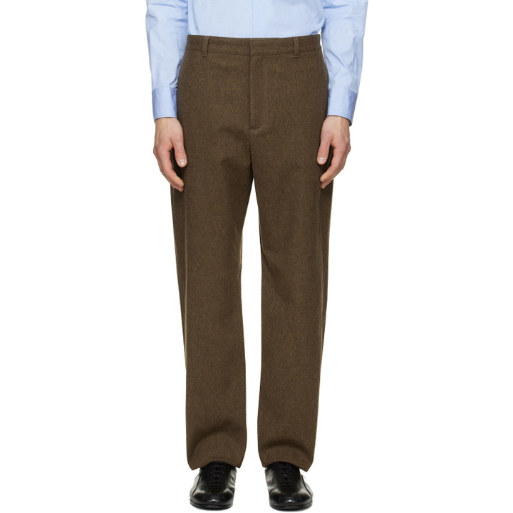 Photo: Jil Sander Brown Wool Melton Trousers