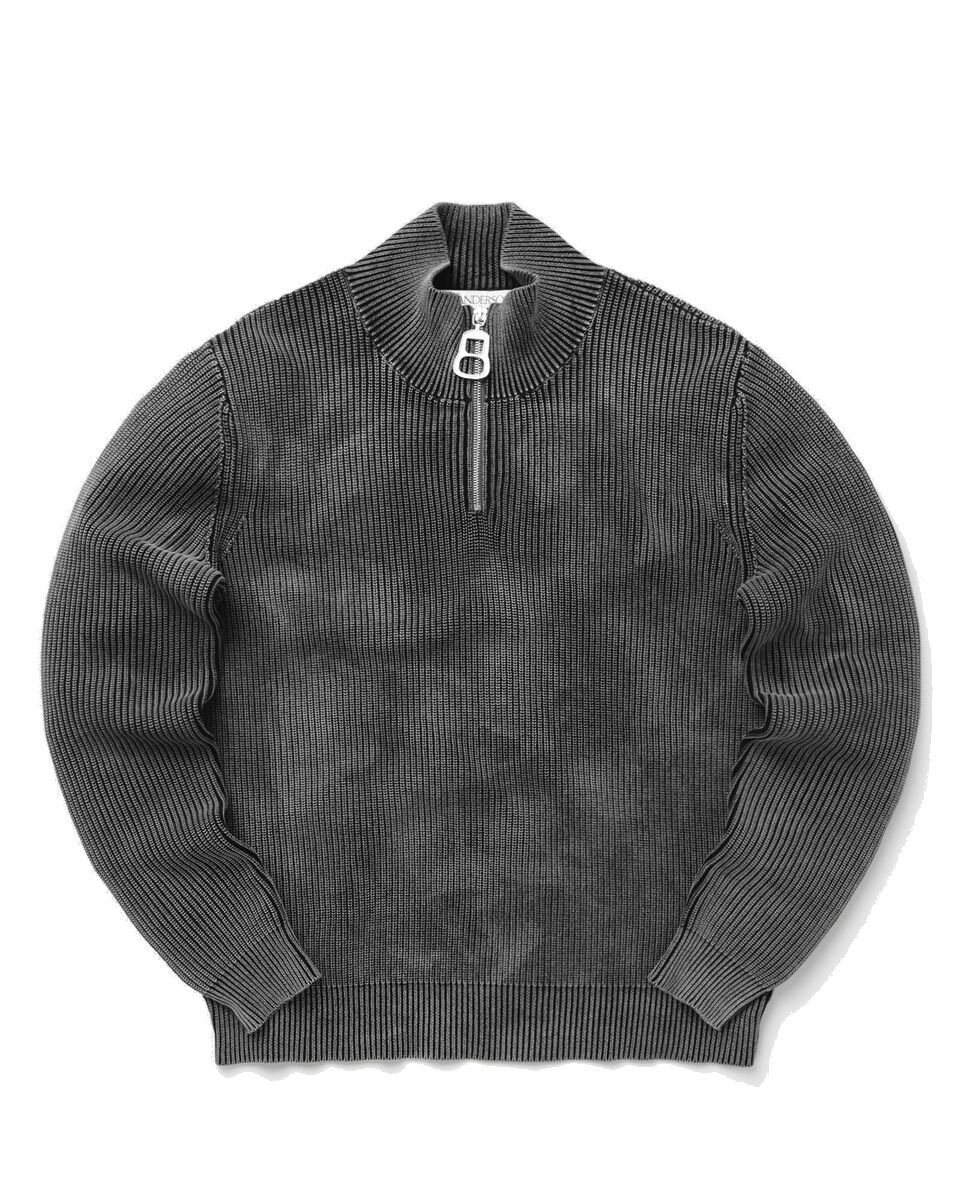 Photo: Jw Anderson Can Puller Half Zip Jumper Grey - Mens - Half Zips|Zippers & Cardigans