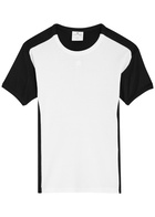 Courrèges Colour-block Logo Cotton T-shirt White And Black
