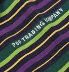 Pop Trading Company - Alpine Logo-Embroidered Striped Cotton-Jersey T-Shirt - Men - Green