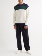 Giorgio Armani - Colour-Block Waffle-Knit Cotton Sweater - White