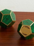 L'Objet - Pentagon Spice Jewels Malachite and Gold-Plated Salt and Pepper Shakers